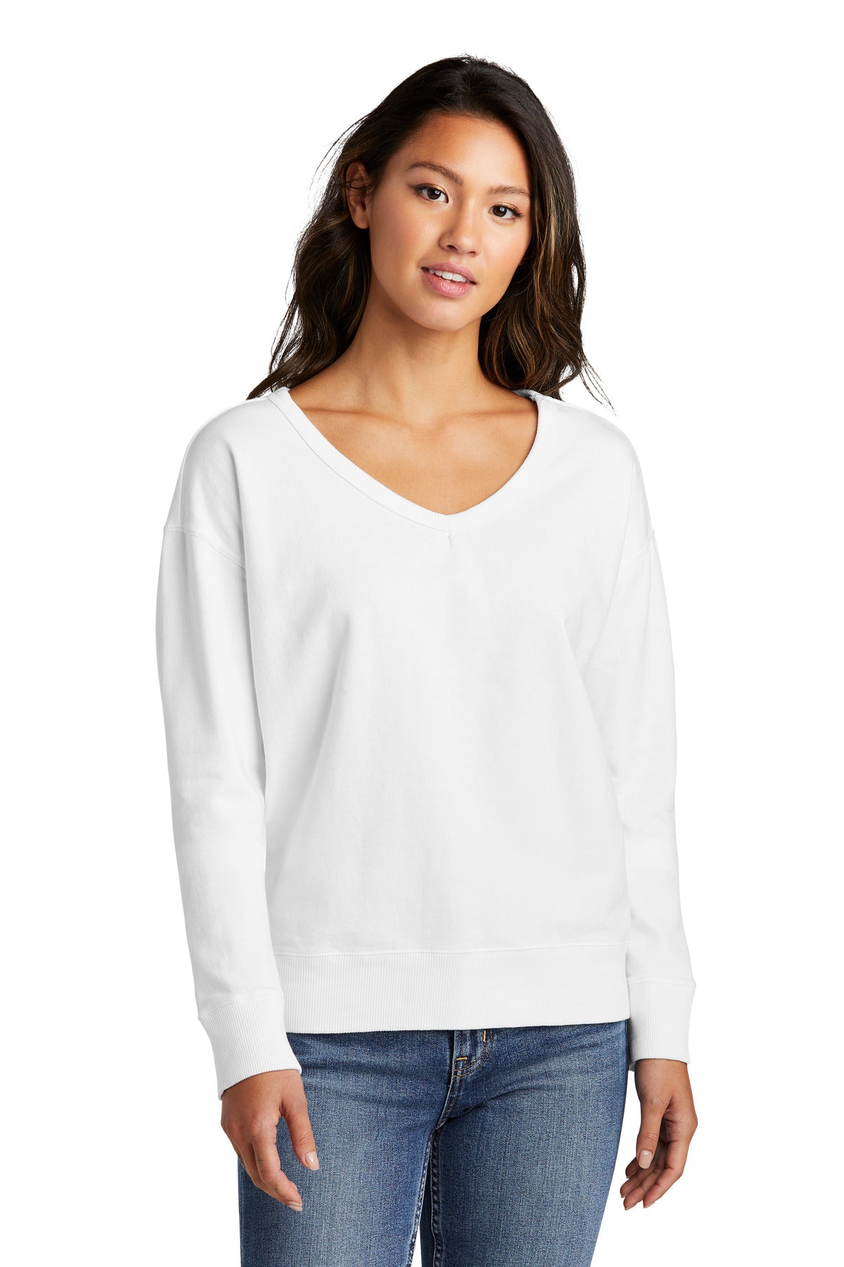 Port & Co ™  Women's Beach Wash ®  Garment-Dyed V-Neck Sweatshirt LPC098V