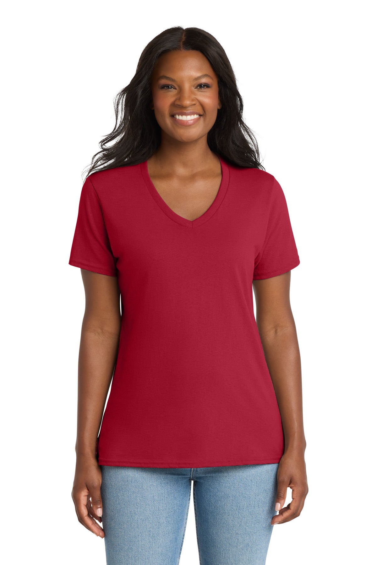 Port & Co ™  Women's Core Cotton V-Neck Tee. LPC54V