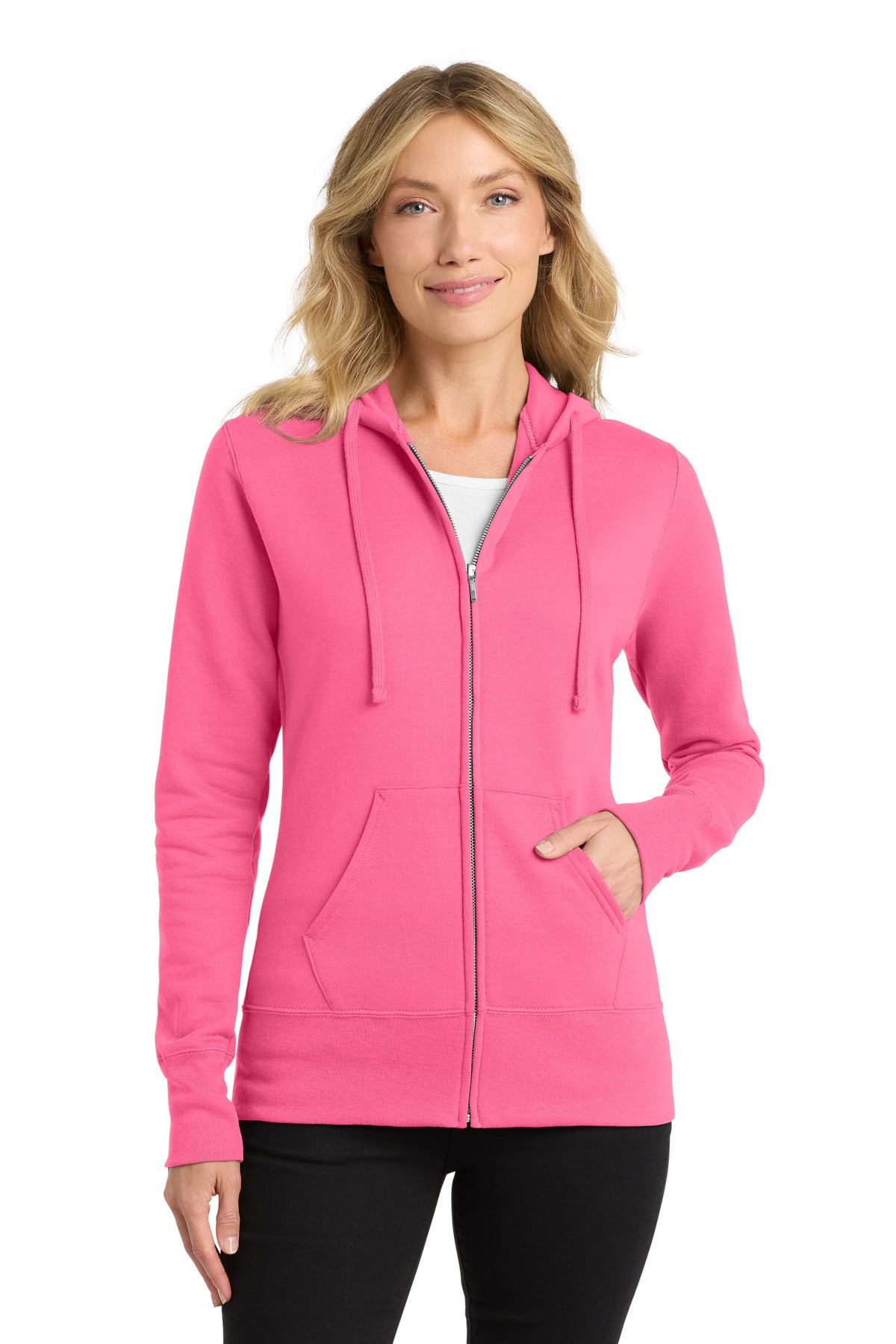 Port & Co ™  Women's Core Fleece Full-Zip Hooded Sweatshirt. LPC78ZH