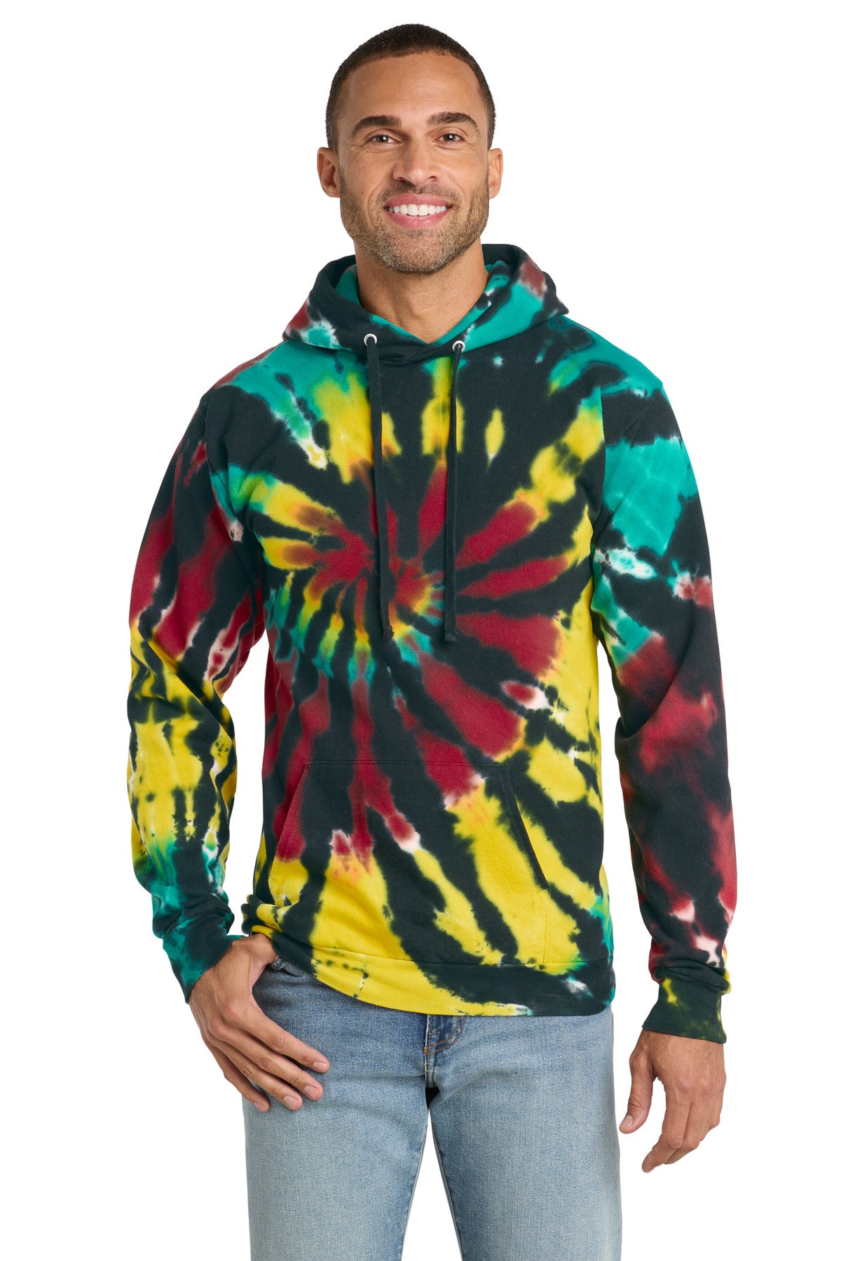 Port & Co ™  Tie-Dye Pullover Hooded Sweatshirt. PC146