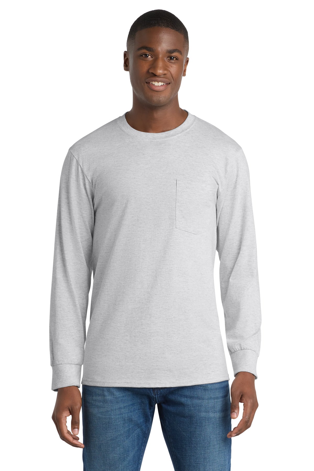 Port & Co ™  Tall Long Sleeve Essential Pocket Tee. PC61LSPT