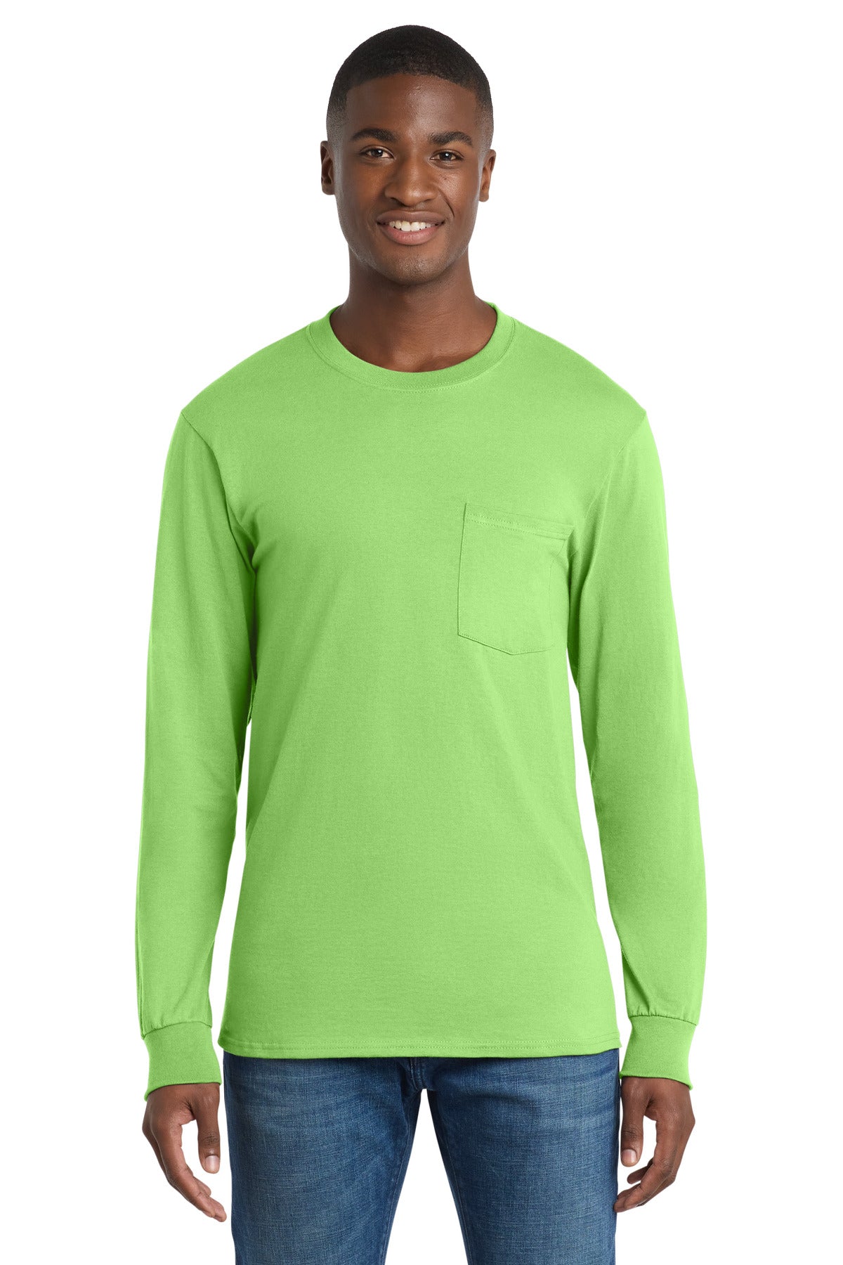 Port & Co ™  Tall Long Sleeve Essential Pocket Tee. PC61LSPT