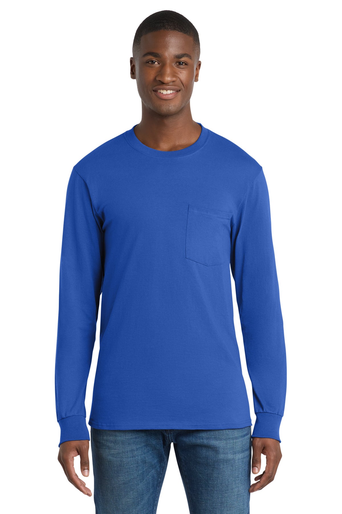 Port & Co ™  Long Sleeve Essential Pocket Tee.  PC61LSP