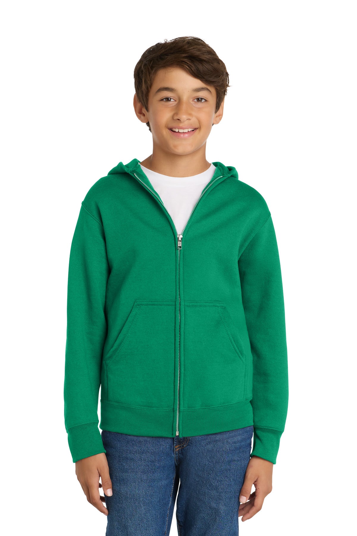 Port & Co ™  Youth Core Fleece Full-Zip Hooded Sweatshirt.  PC90YZH
