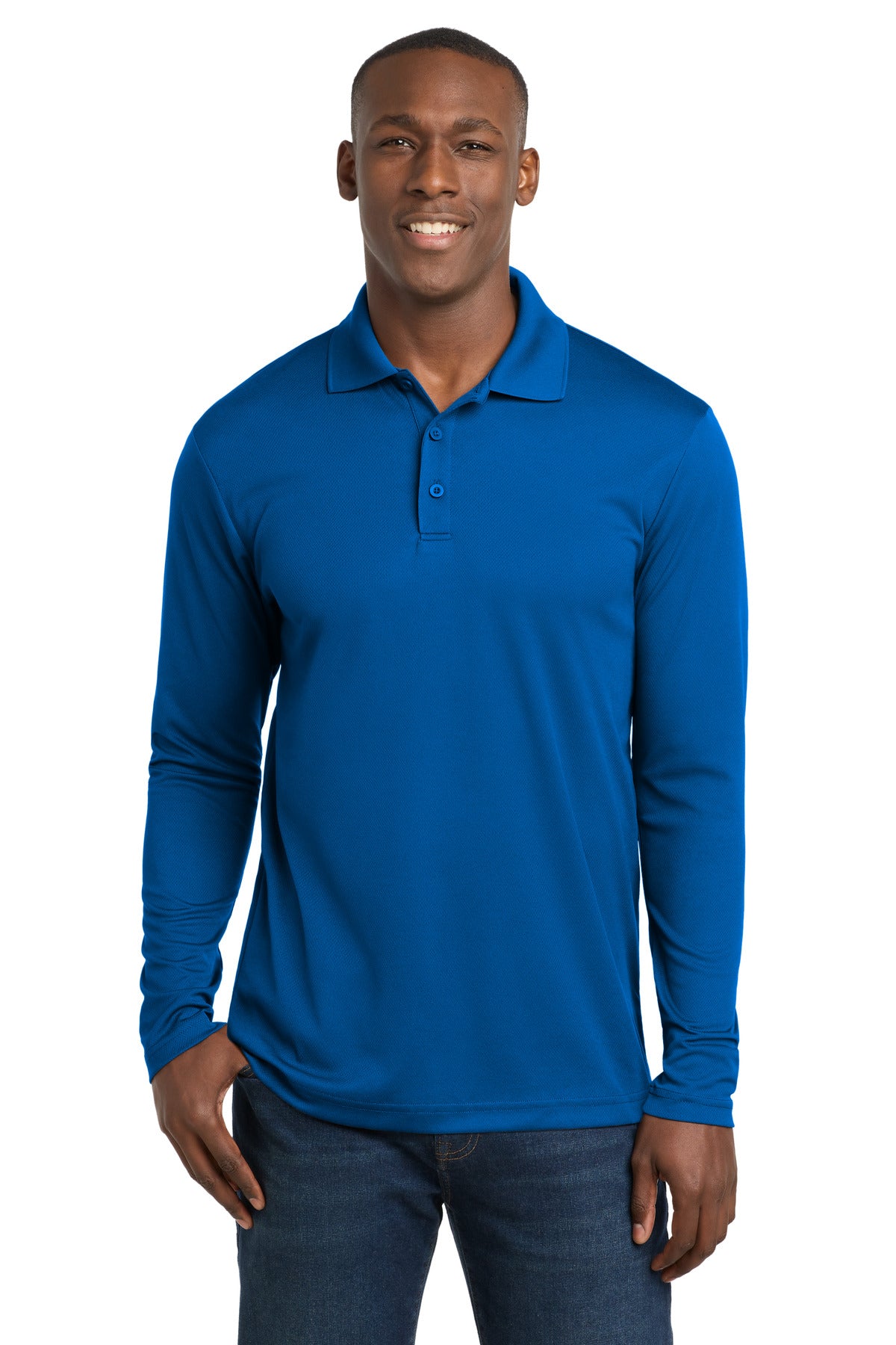 Sport-Tek  ®  PosiCharge  ®  RacerMesh  ®  Long Sleeve Polo. ST640LS