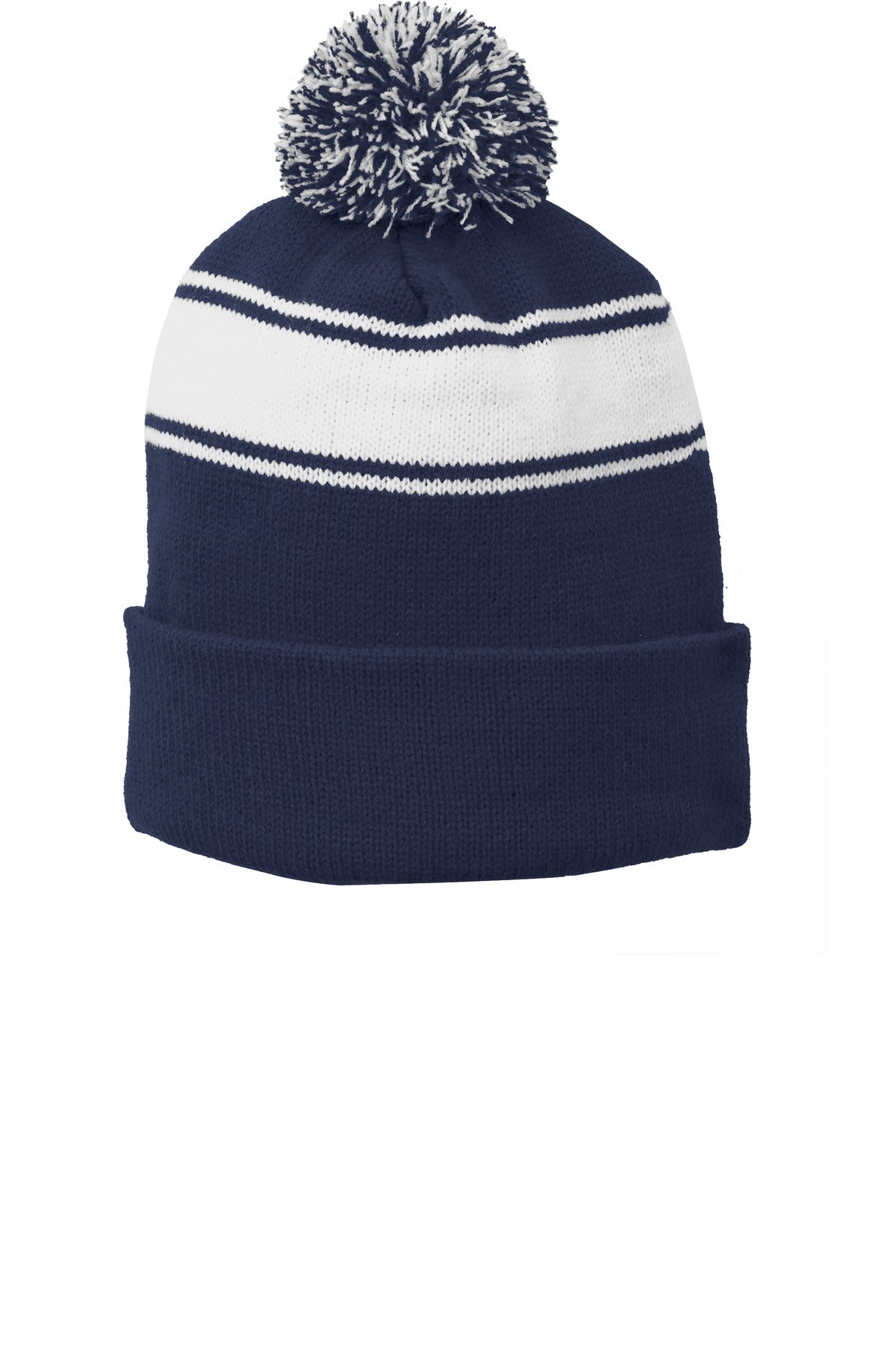 Sport-Tek ®  Stripe Pom Pom Beanie.  STC28