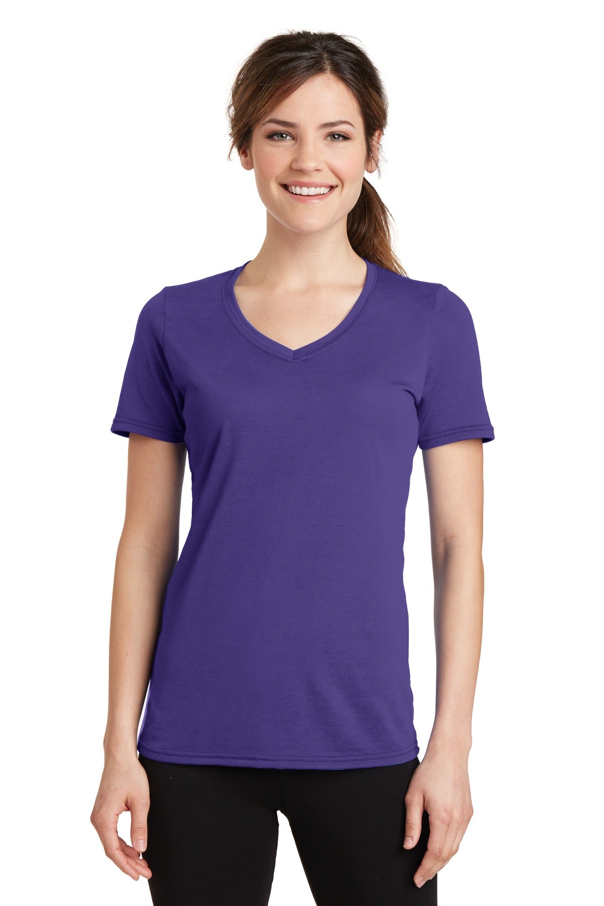 Port & Co ™  Women's Performance Blend V-Neck Tee. LPC381V