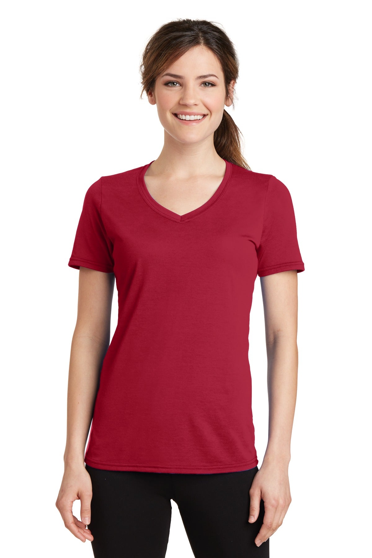 Port & Co ™  Women's Performance Blend V-Neck Tee. LPC381V