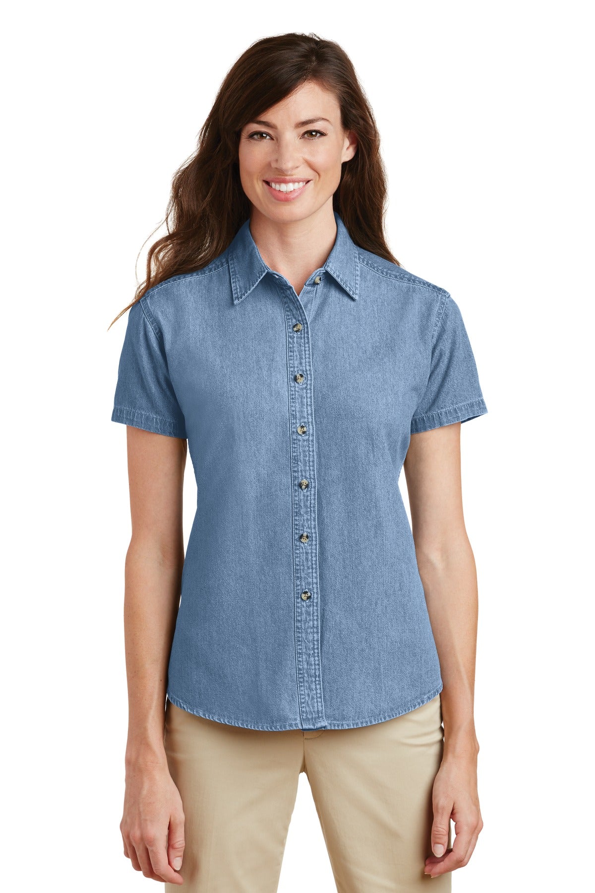 Port & Co ™  Women's Short Sleeve Value Denim Shirt.  LSP11