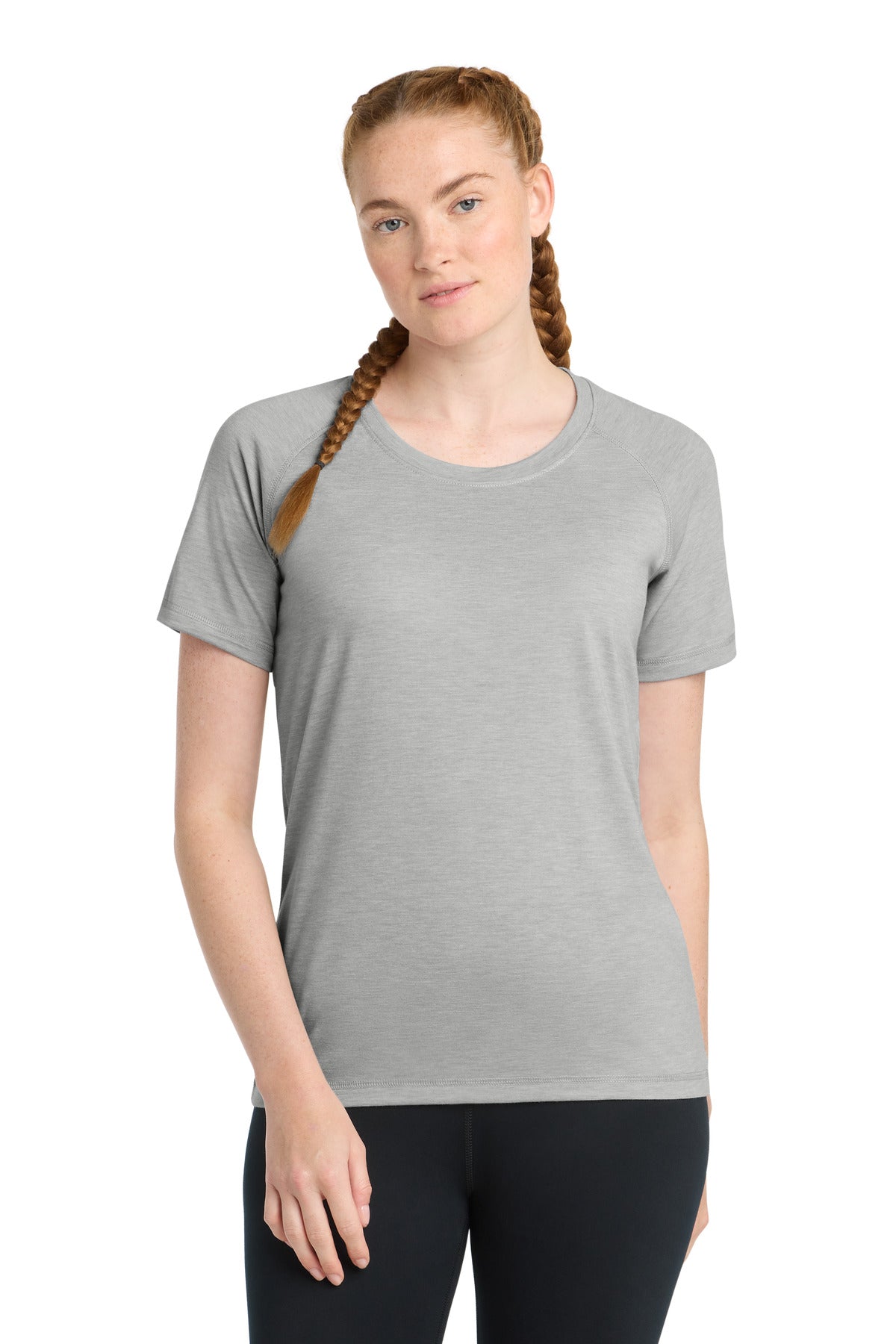 Sport-Tek  ®  Women's PosiCharge  ®  Tri-Blend Wicking Scoop Neck Raglan Tee. LST400