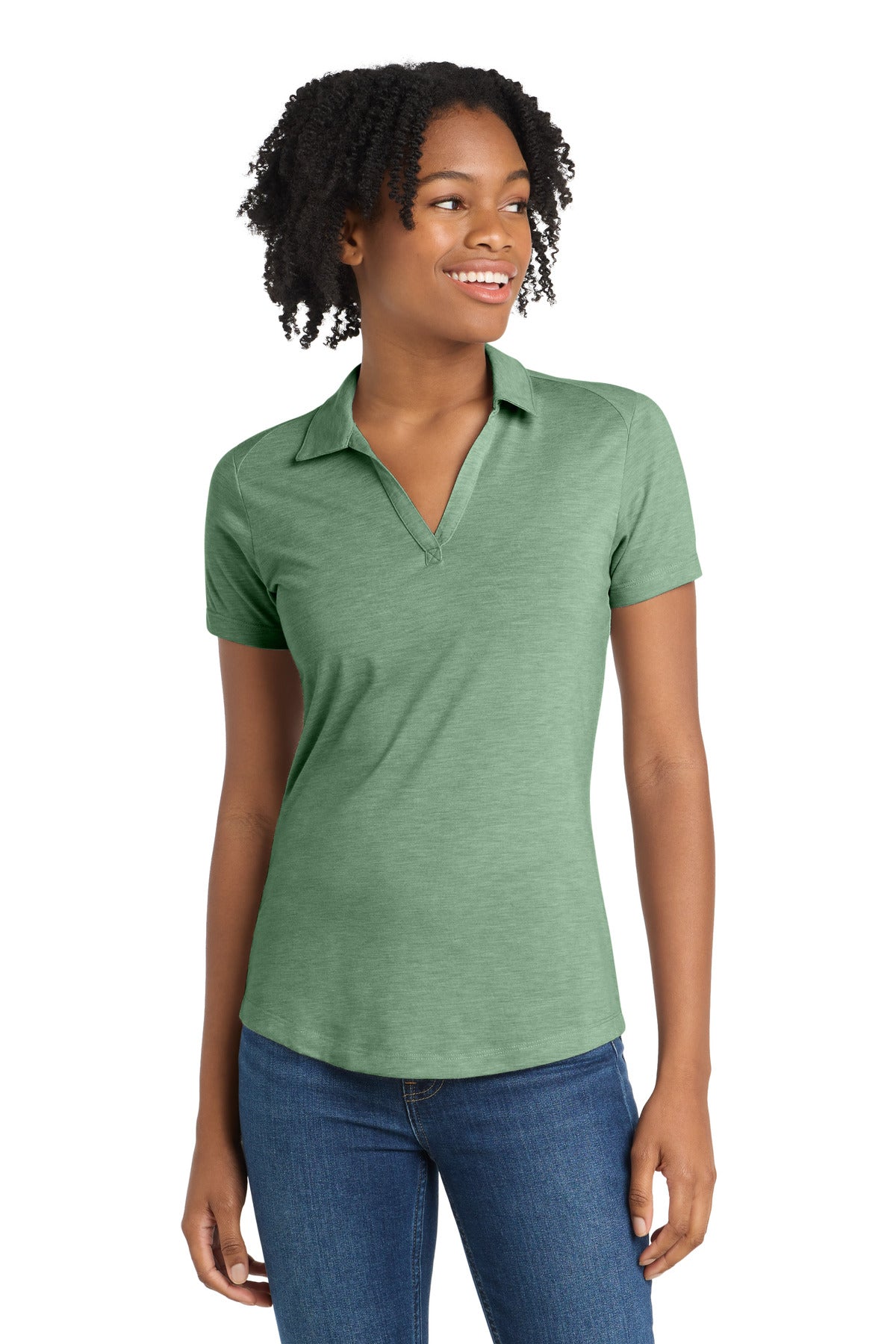Sport-Tek  ®  Women's PosiCharge  ®  Tri-Blend Wicking Polo. LST405