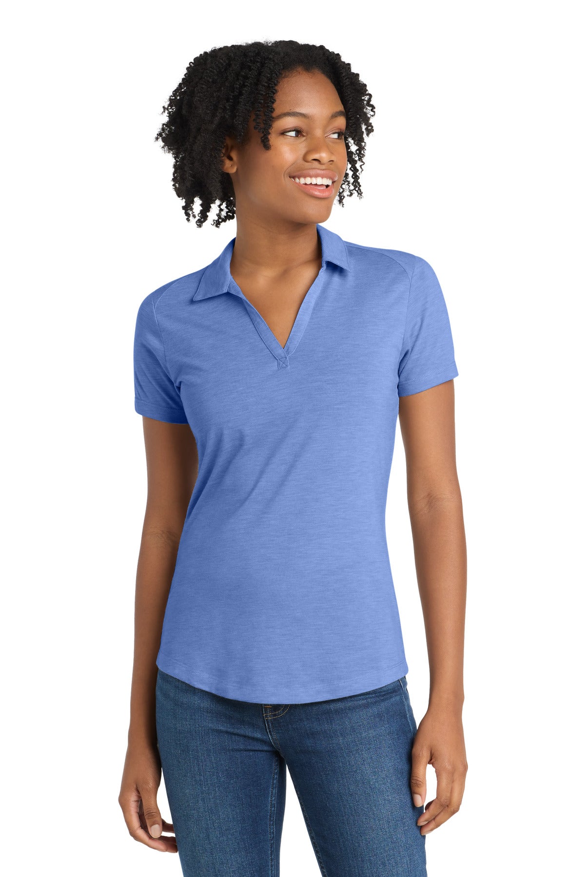 Sport-Tek  ®  Women's PosiCharge  ®  Tri-Blend Wicking Polo. LST405