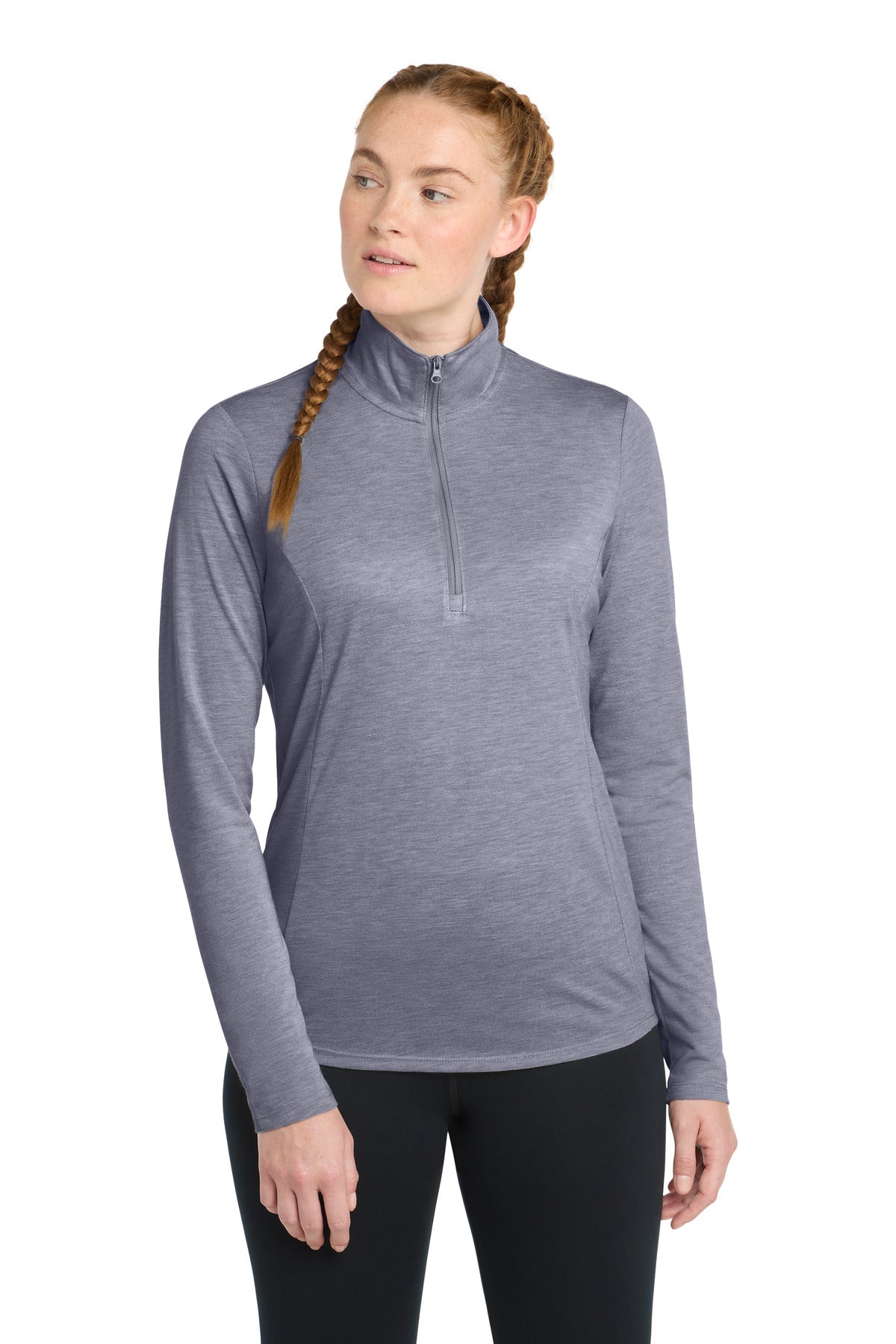 Sport-Tek  ®  Women's PosiCharge  ®  Tri-Blend Wicking 1/4-Zip Pullover. LST407
