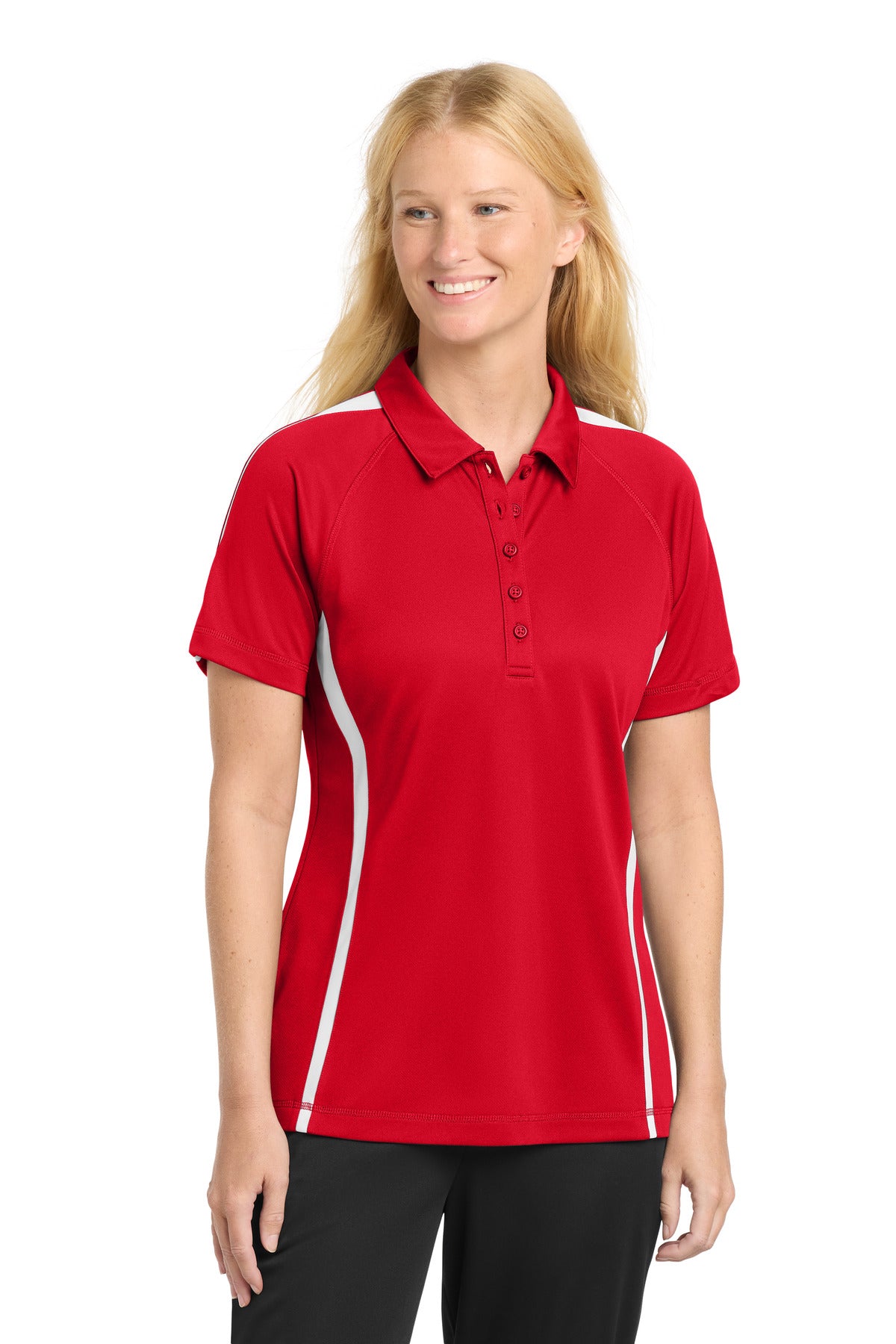 Sport-Tek ®  Women's PosiCharge ®  Micro-Mesh Colorblock Polo. LST685