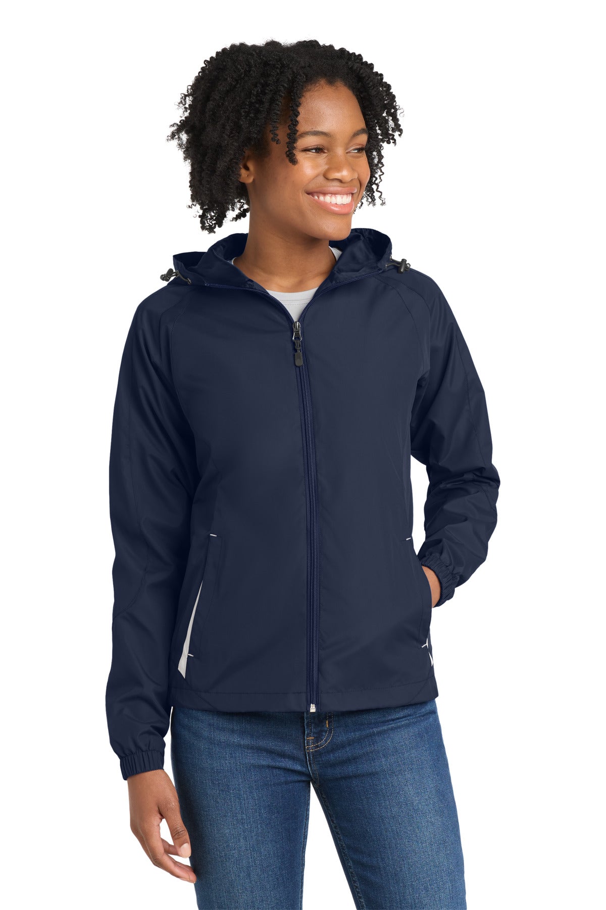 Sport-Tek ®  Women's Colorblock Hooded Raglan Jacket. LST76