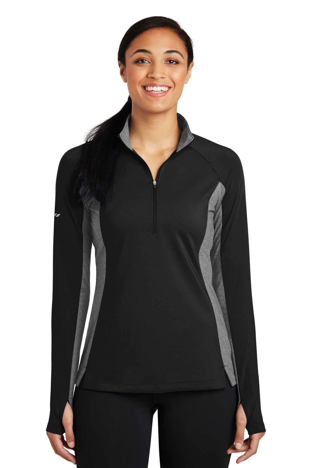 Sport-Tek ®  Women's Sport-Wick ®  Stretch Contrast 1/4-Zip Pullover. LST854
