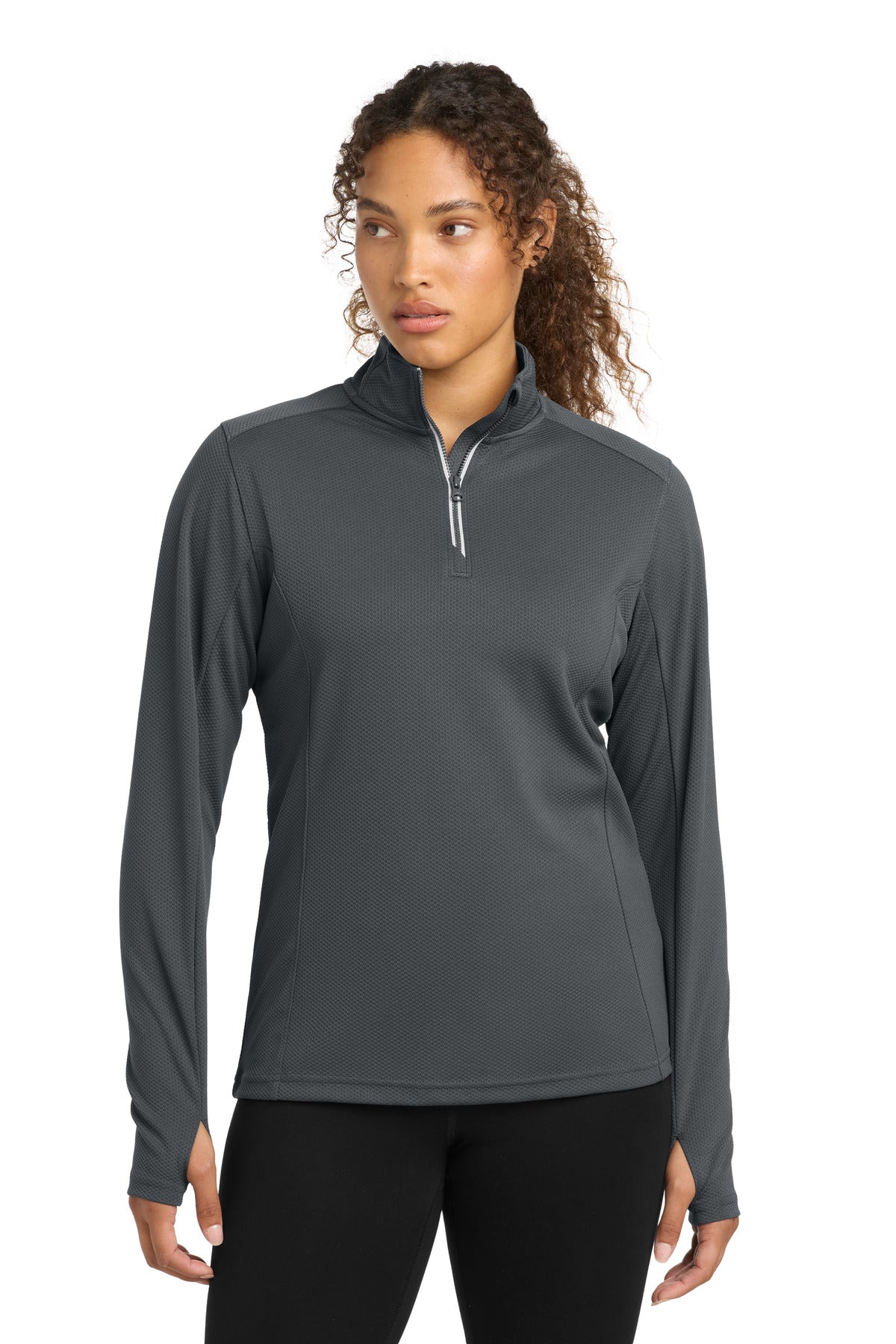 Sport-Tek ®  Women's Sport-Wick ®  Textured 1/4-Zip Pullover.  LST860