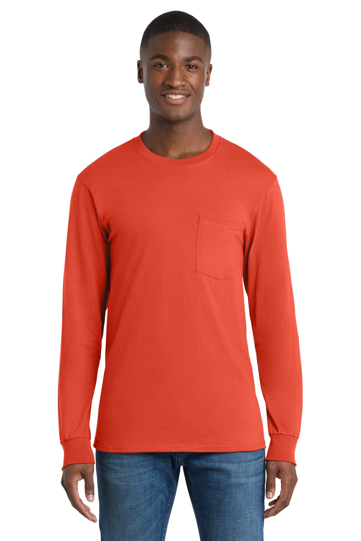 Port & Co ™  Long Sleeve Essential Pocket Tee.  PC61LSP