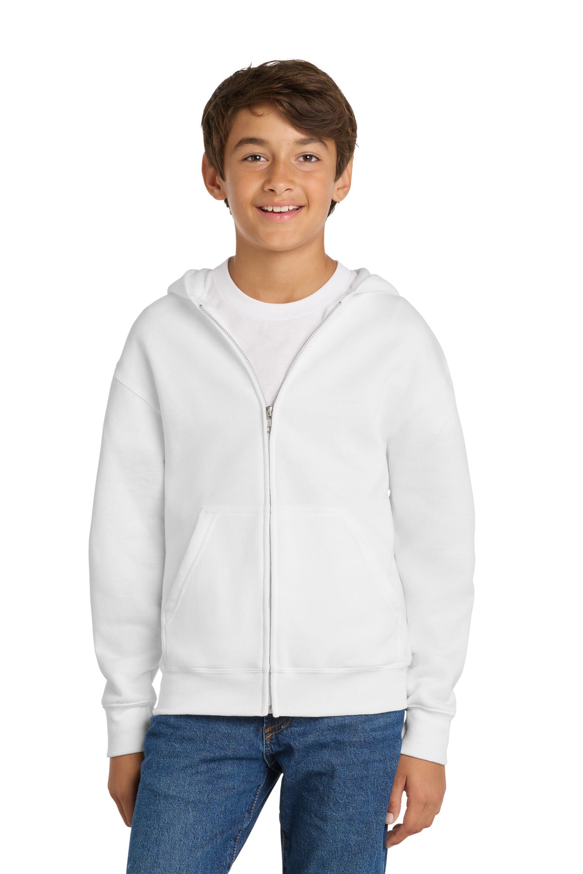 Port & Co ™  Youth Core Fleece Full-Zip Hooded Sweatshirt.  PC90YZH