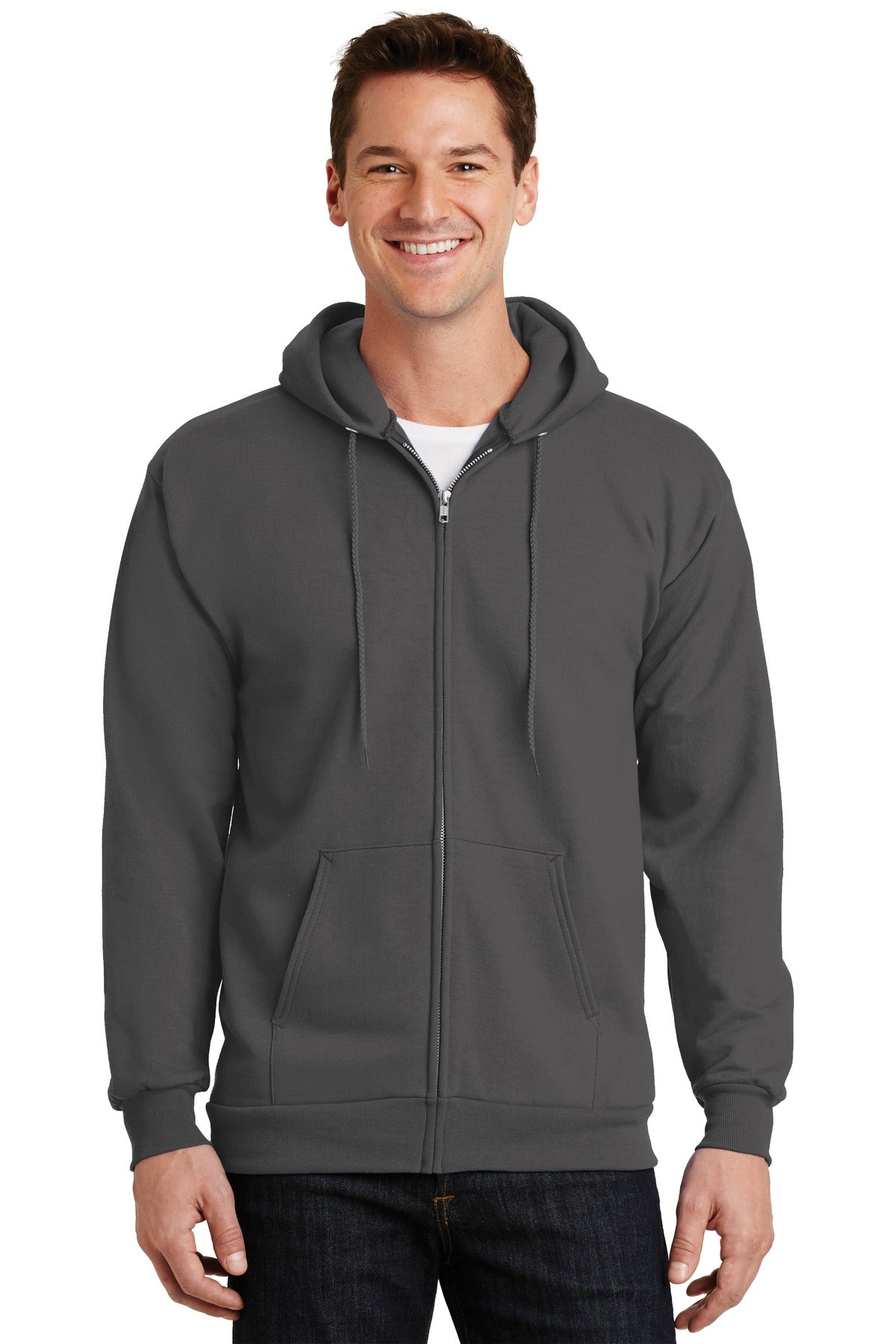 Port & Co ™  Essential Fleece Full-Zip Hooded Sweatshirt.  PC90ZH