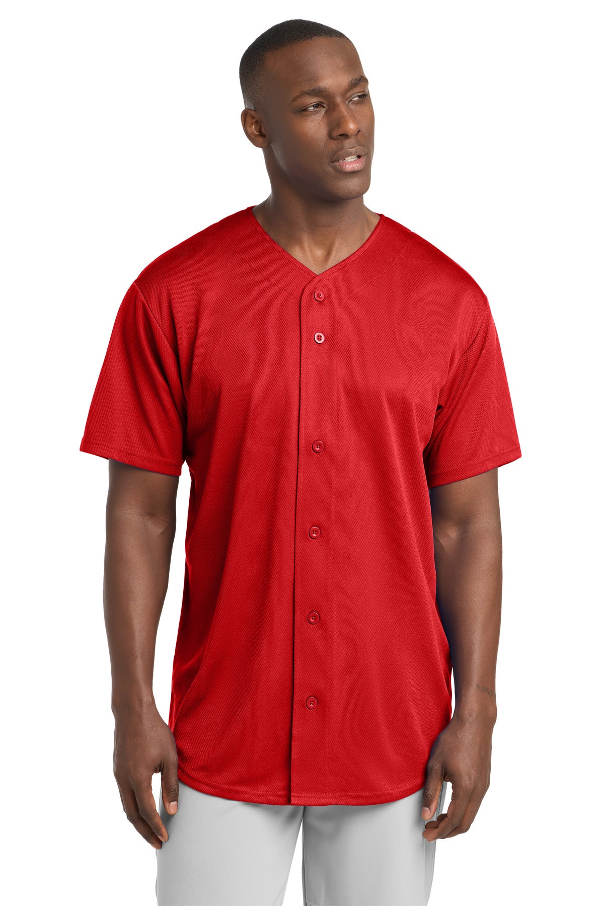 Sport-Tek ®  PosiCharge ®  Tough Mesh Full-Button Jersey. ST220