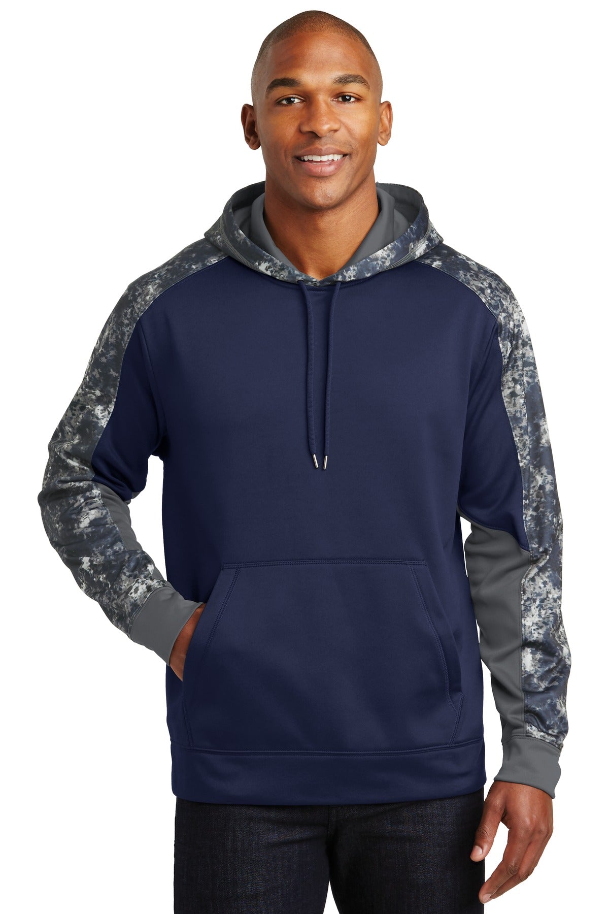 Sport-Tek ®  Sport-Wick ®  Mineral Freeze Fleece Colorblock Hooded Pullover. ST231