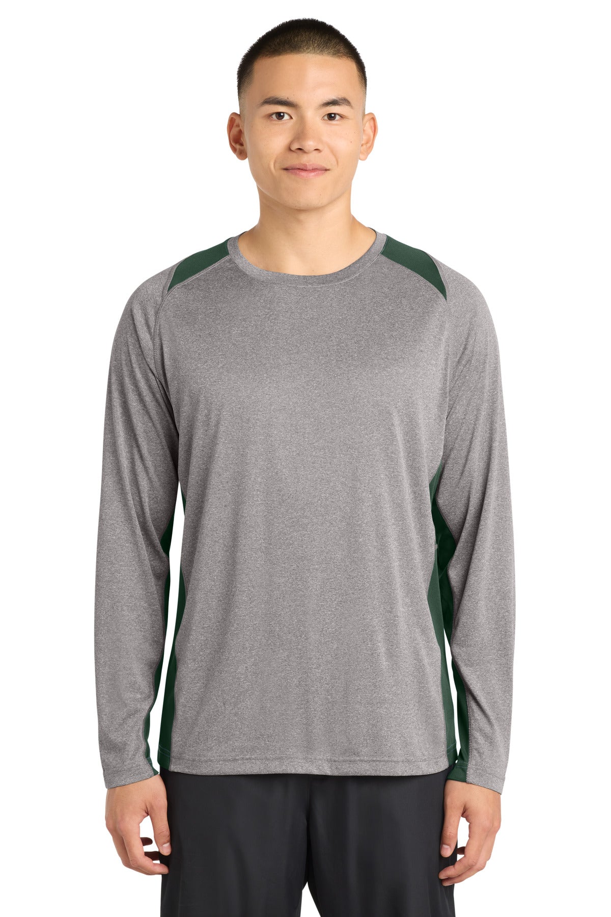 Sport-Tek ®  Long Sleeve Heather Colorblock Contender ™  Tee. ST361LS