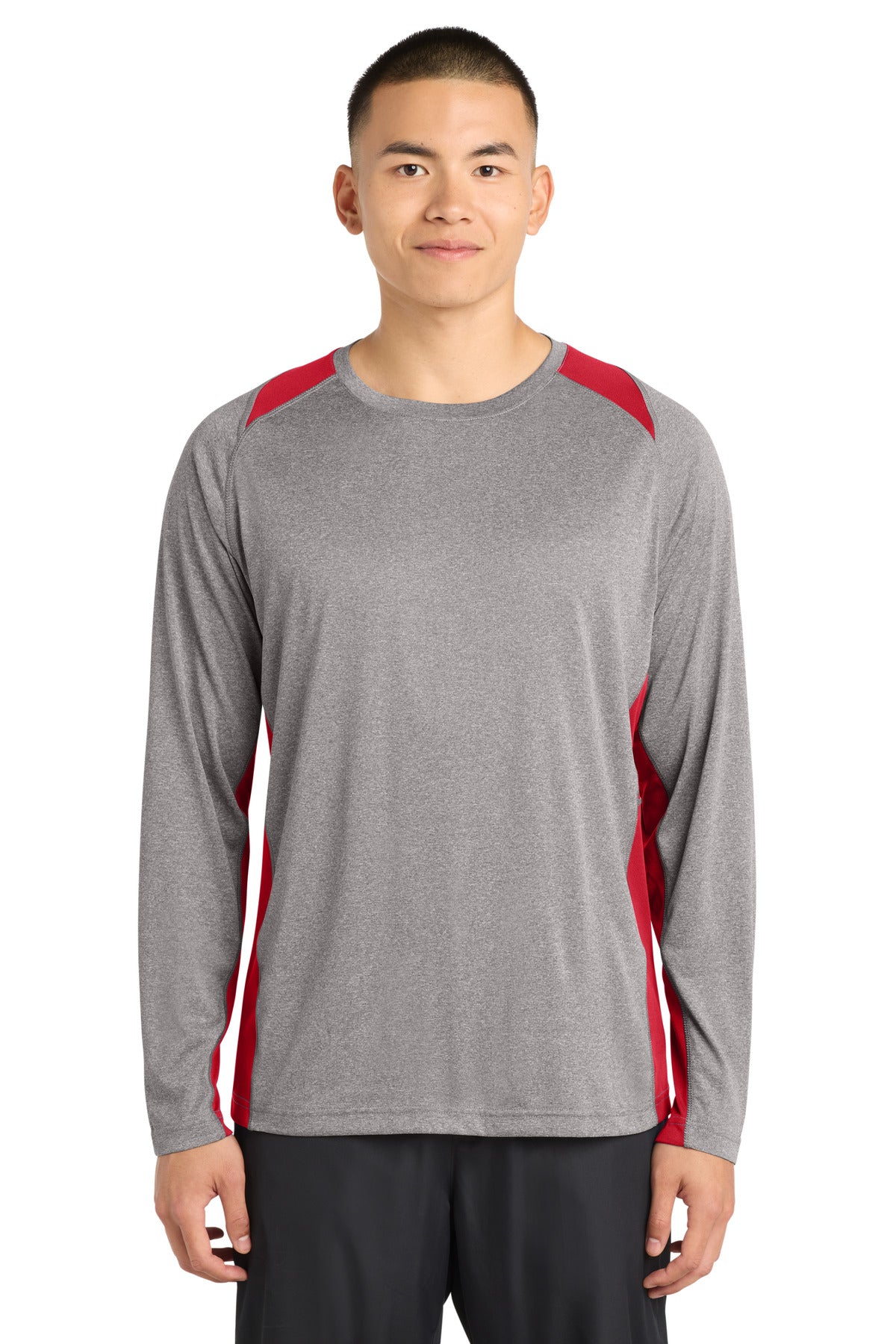 Sport-Tek ®  Long Sleeve Heather Colorblock Contender ™  Tee. ST361LS