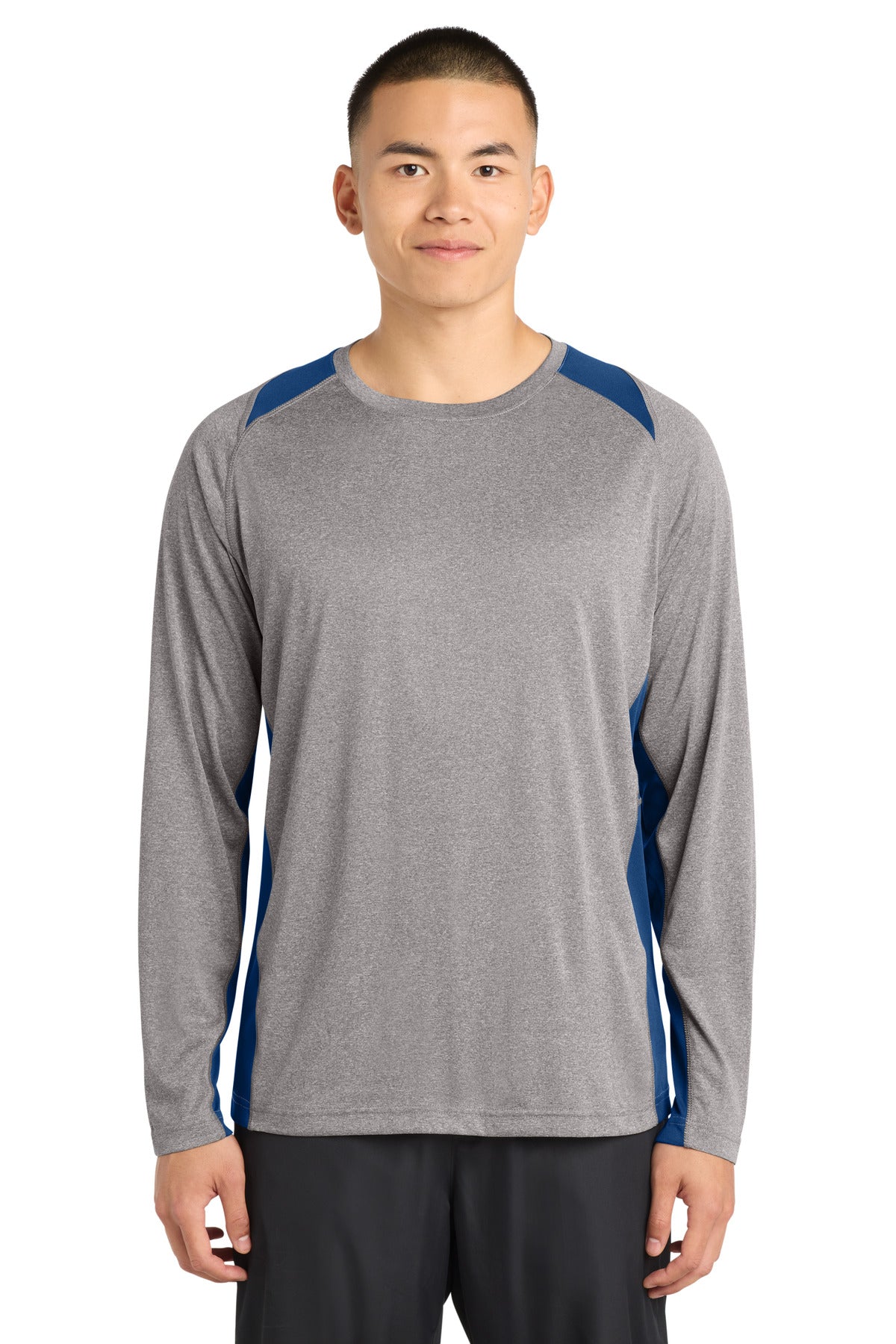 Sport-Tek ®  Long Sleeve Heather Colorblock Contender ™  Tee. ST361LS