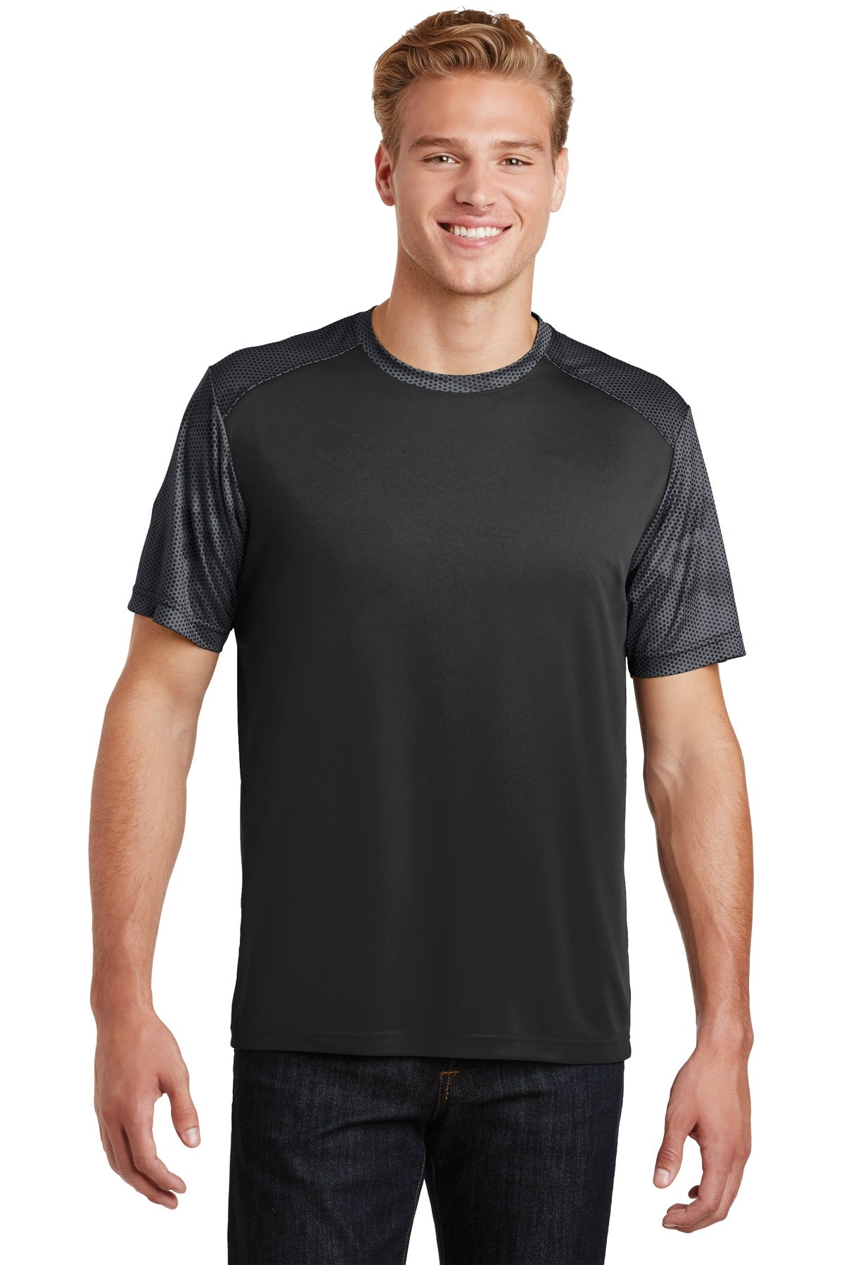 Sport-Tek ®  CamoHex Colorblock Tee. ST371