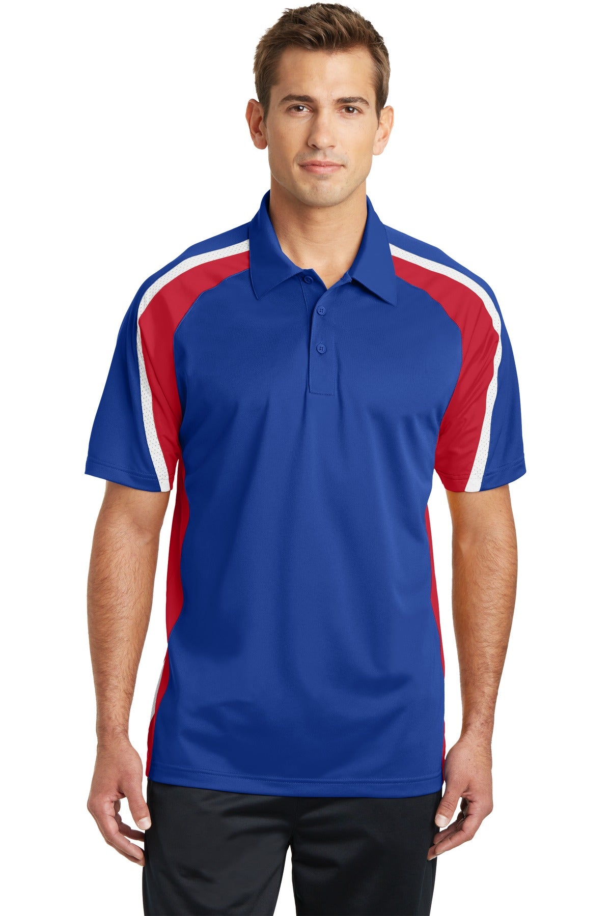 Sport-Tek ®  Tricolor Micropique Sport-Wick ®  Polo. ST654