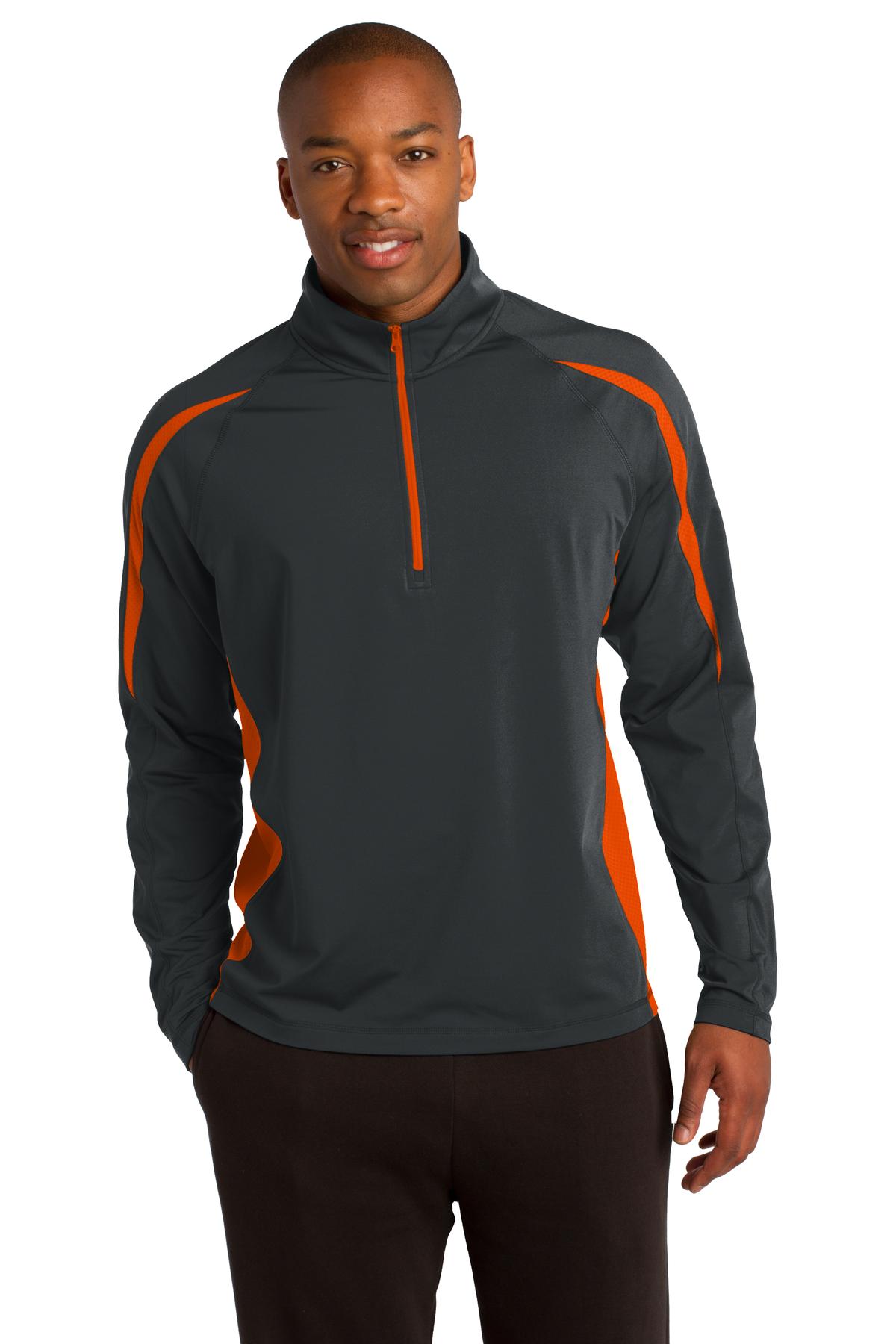 Sport-Tek ®  Sport-Wick ®  Stretch 1/4-Zip Colorblock Pullover. ST851