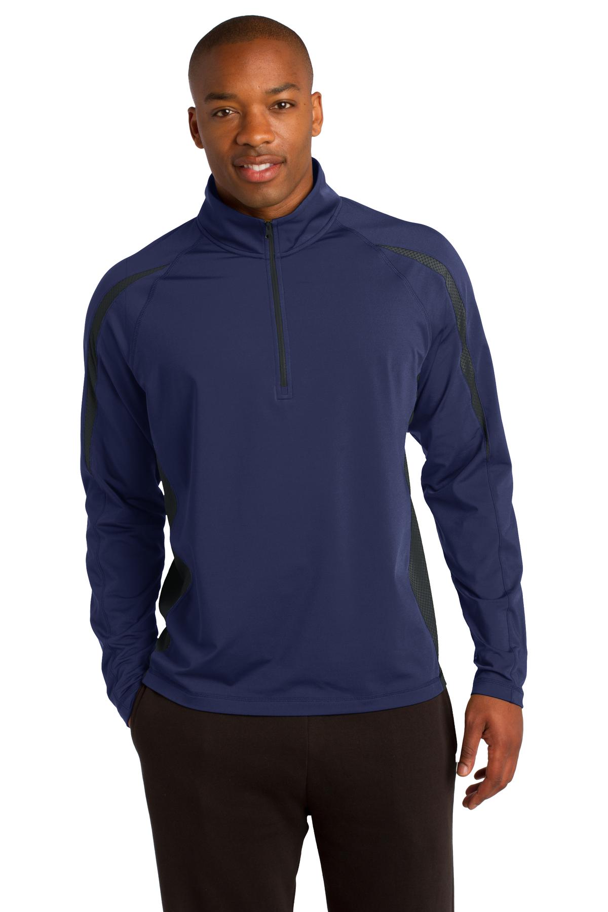 Sport-Tek ®  Sport-Wick ®  Stretch 1/4-Zip Colorblock Pullover. ST851