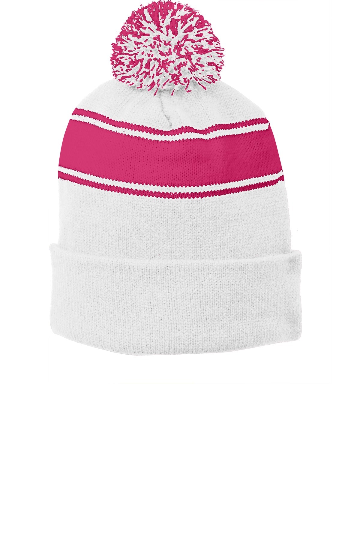 Sport-Tek ®  Stripe Pom Pom Beanie.  STC28