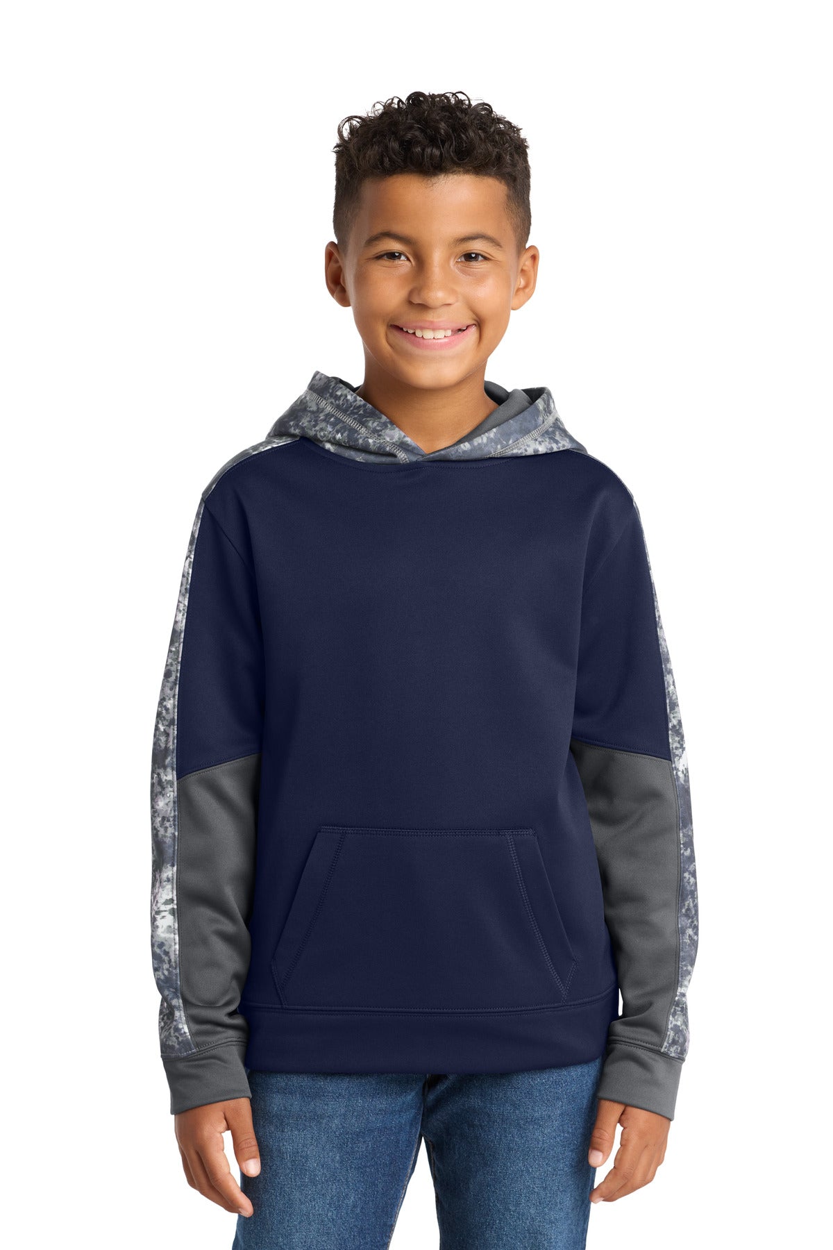 Sport-Tek ®  Youth Sport-Wick ®  Mineral Freeze Fleece Colorblock Hooded Pullover. YST231