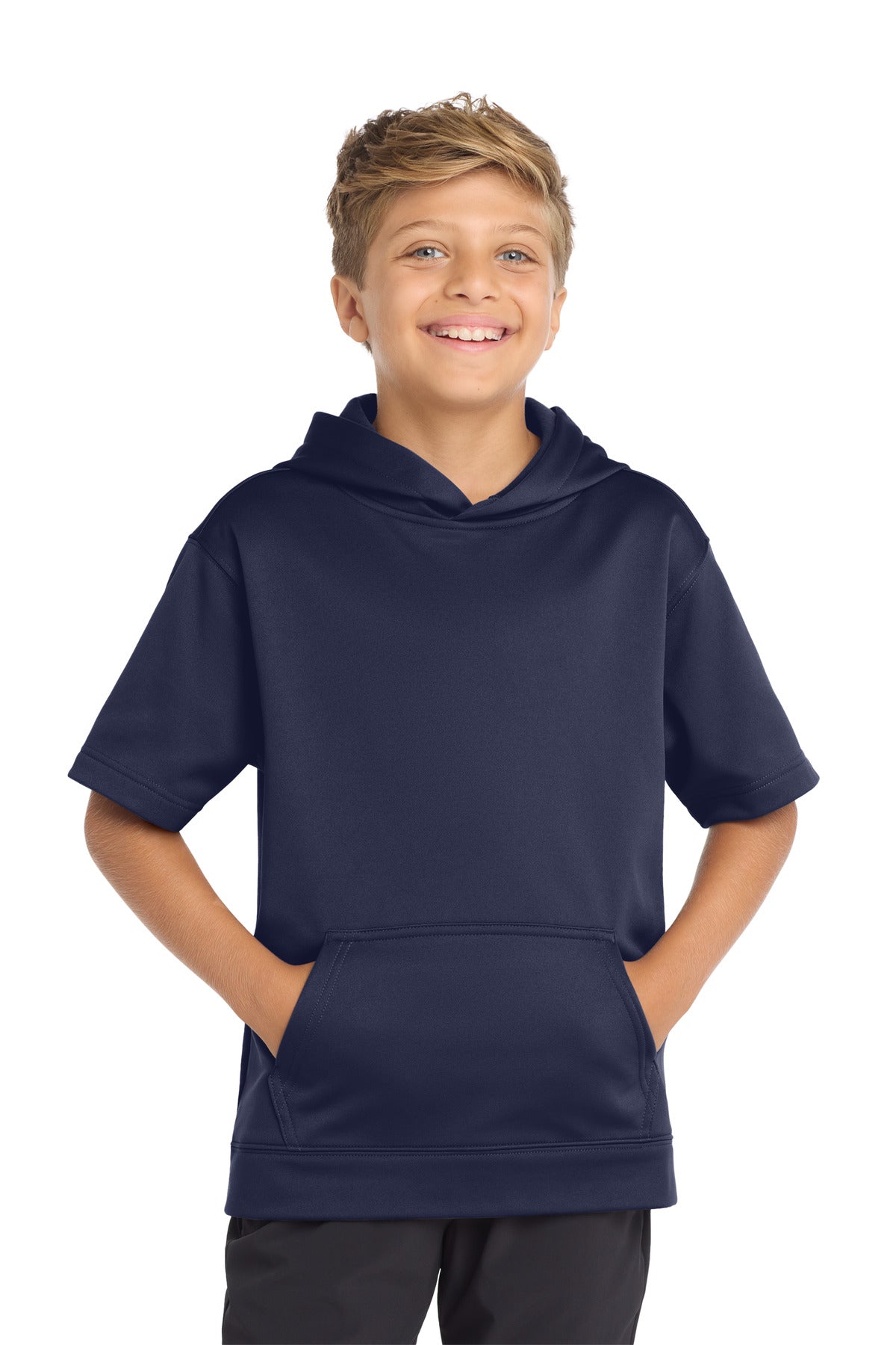 Sport-Tek  ®  Youth Sport-Wick  ®  Fleece Short Sleeve Hooded Pullover. YST251